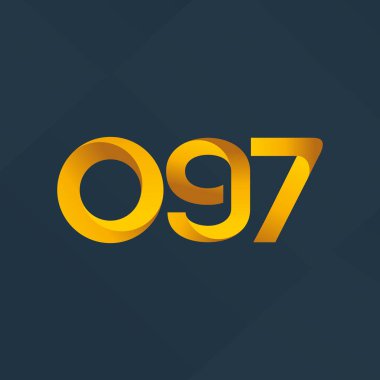 o97 ortak harf ve sayılar logo vektör çizim 