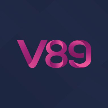 Modern V89 mektup ve dijital numara logo simge geometrik kurumsal kimlik, illüstrasyon vektör