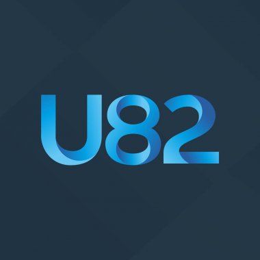 U82 mektup ve dijital numara logo simge
