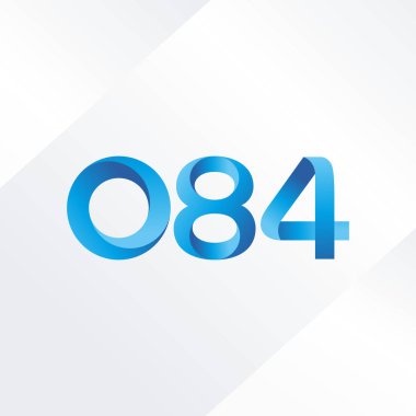 084 ortak mektup ve sayı logosu illüstrasyon vektör