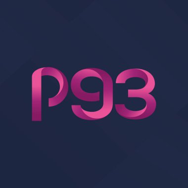 P93 ortak mektup ve sayı logo vektör çizim