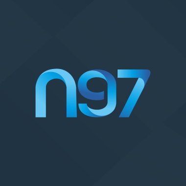 N97 ortak mektup ve sayı logo vektör çizim