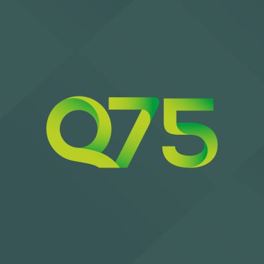 Q75 ortak mektup ve sayı logo vektör çizim
