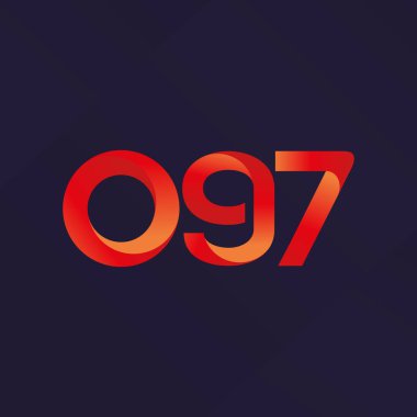 O97 ortak mektup ve sayı logo vektör çizim