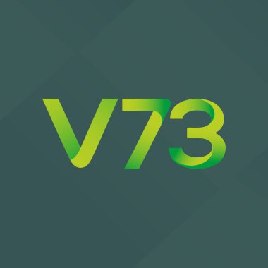 V73 mektup ve dijital numara logo simge