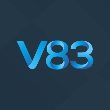 V83 mektup ve dijital numara logo simge