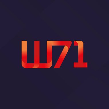 W71 ortak mektup logo, vektör çizim