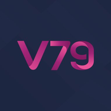 V79 mektup ve dijital numara logo simge