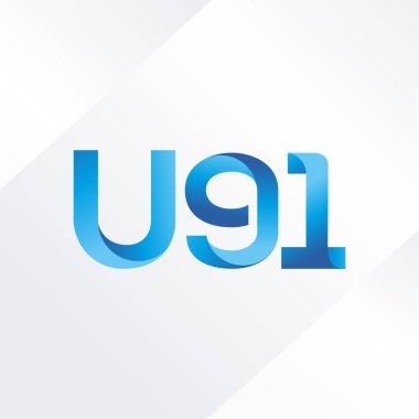 U91 mektup ve dijital numara logo simge