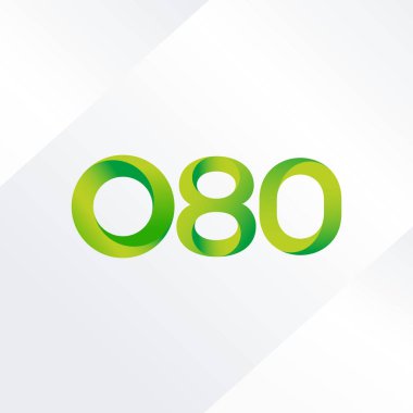 O80 ortak mektup ve sayı logo vektör çizim