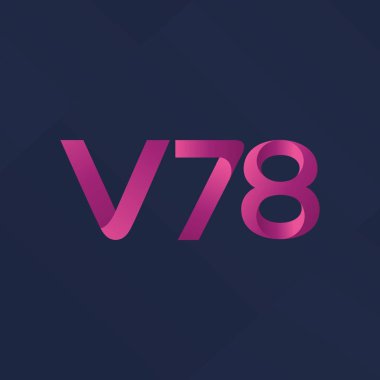 V78 mektup ve dijital numara logo simge
