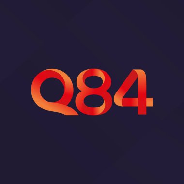 q84 ortak harf ve sayılar logo vektör çizim