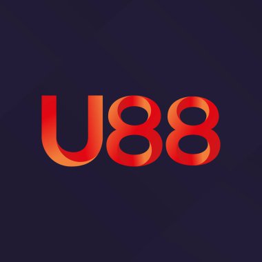 U88 mektup ve dijital numara logo simge