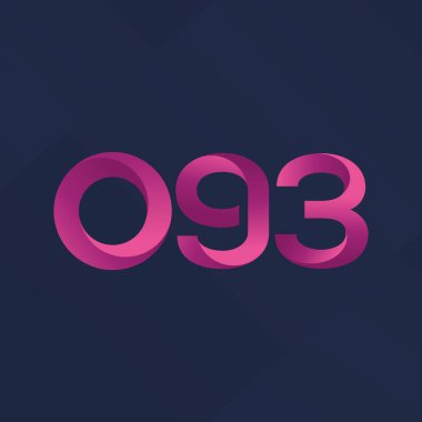 O93 ortak mektup ve sayı logo vektör çizim