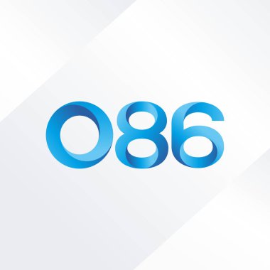  O86 ortak mektup ve sayı logo vektör çizim