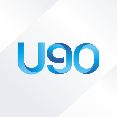 U90 mektup ve dijital numara logo simge