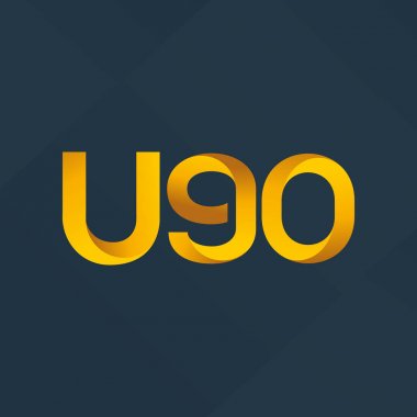 U90 mektup ve dijital numara logo simge