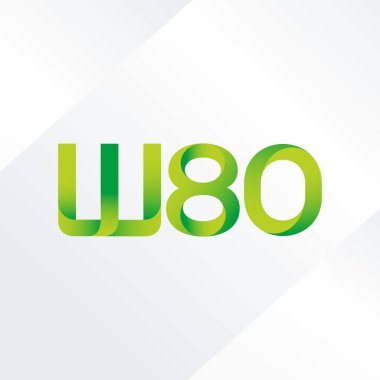 W80 ortak mektup logo, vektör çizim