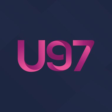 U97 mektup ve dijital numara logo simge