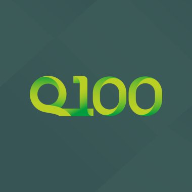 Q100 ortak mektup ve sayı logo vektör çizim