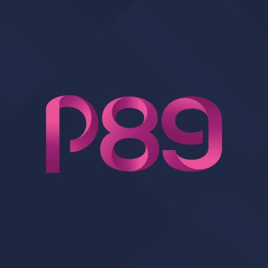 p89 ortak harf ve sayılar logo vektör çizim