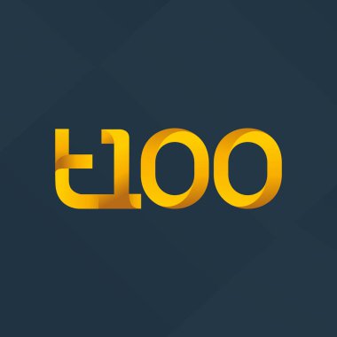 ortak mektup logo t 100 vektör çizim