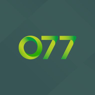 077 ortak mektup ve sayı logosu illüstrasyon vektör