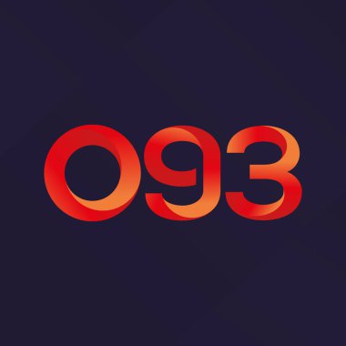 O93 ortak mektup ve sayı logo vektör çizim