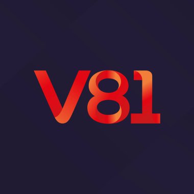 V81 mektup ve dijital numara logo simge
