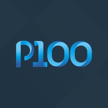 P100 ortak harf ve sayılar logo vektör çizim 