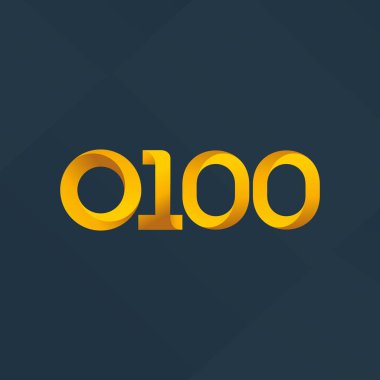  O100 ortak mektup ve sayı logo vektör çizim