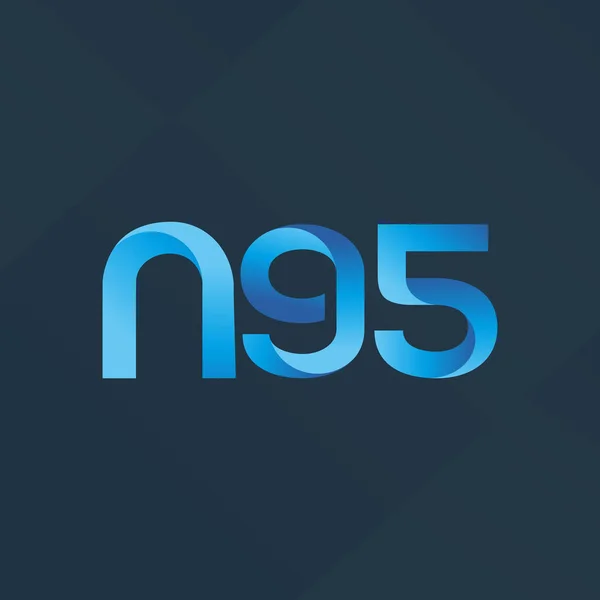 N95 Fælles Bogstav Tal Logo Vektor Illustration – Stock-vektor