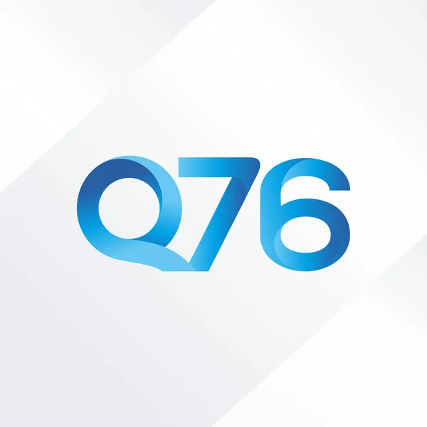 Q76 Lettera Congiunta Numeri Logo Vettoriale Illustrazione — Vettoriale Stock