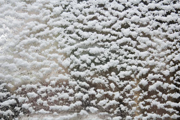 Снег на стекле, природные явления текстура — стоковое фото