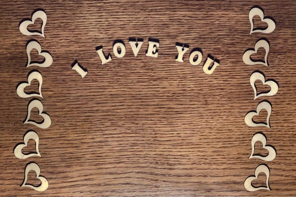あなたを木製の背景に愛の碑文 — ストック写真