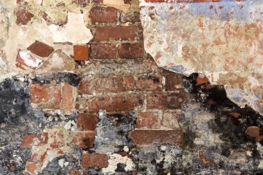 İnşaat doku kavramı altında eski tuğla duvar
