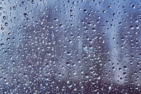 Water drops on window after rain — Stock Photo, Image