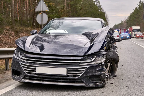 Března 2020 Lotyšsko Upesciems Auto Nehodě Silnici Důvodu Čelní Kolize — Stock fotografie