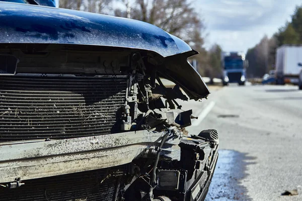 Března 2020 Kekava Lotyšsko Auto Nehodě Silnici Důvodu Čelní Kolize — Stock fotografie