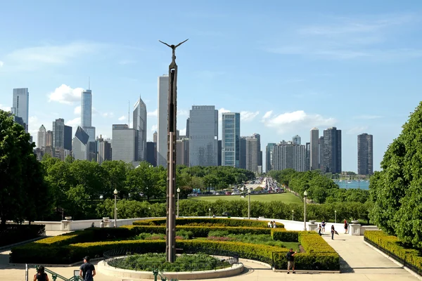 芝加哥市中心查看从博物馆公园 免版税图库照片