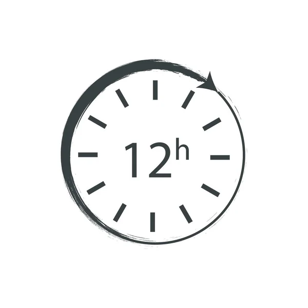 Image vectorielle d'une horloge qui fonctionne douze heures — Image vectorielle