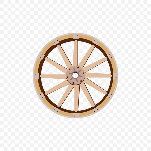 vector image of wooden wheel for cart