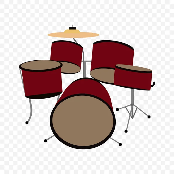 Vector image of a drum set in red — 스톡 벡터