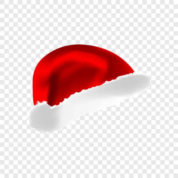Santa Claus kapelusz izolowany na przejrzystym tle. — Wektor stockowy