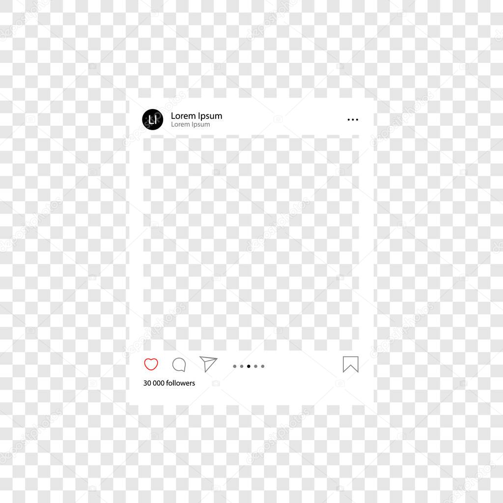Vector template image for social network on background