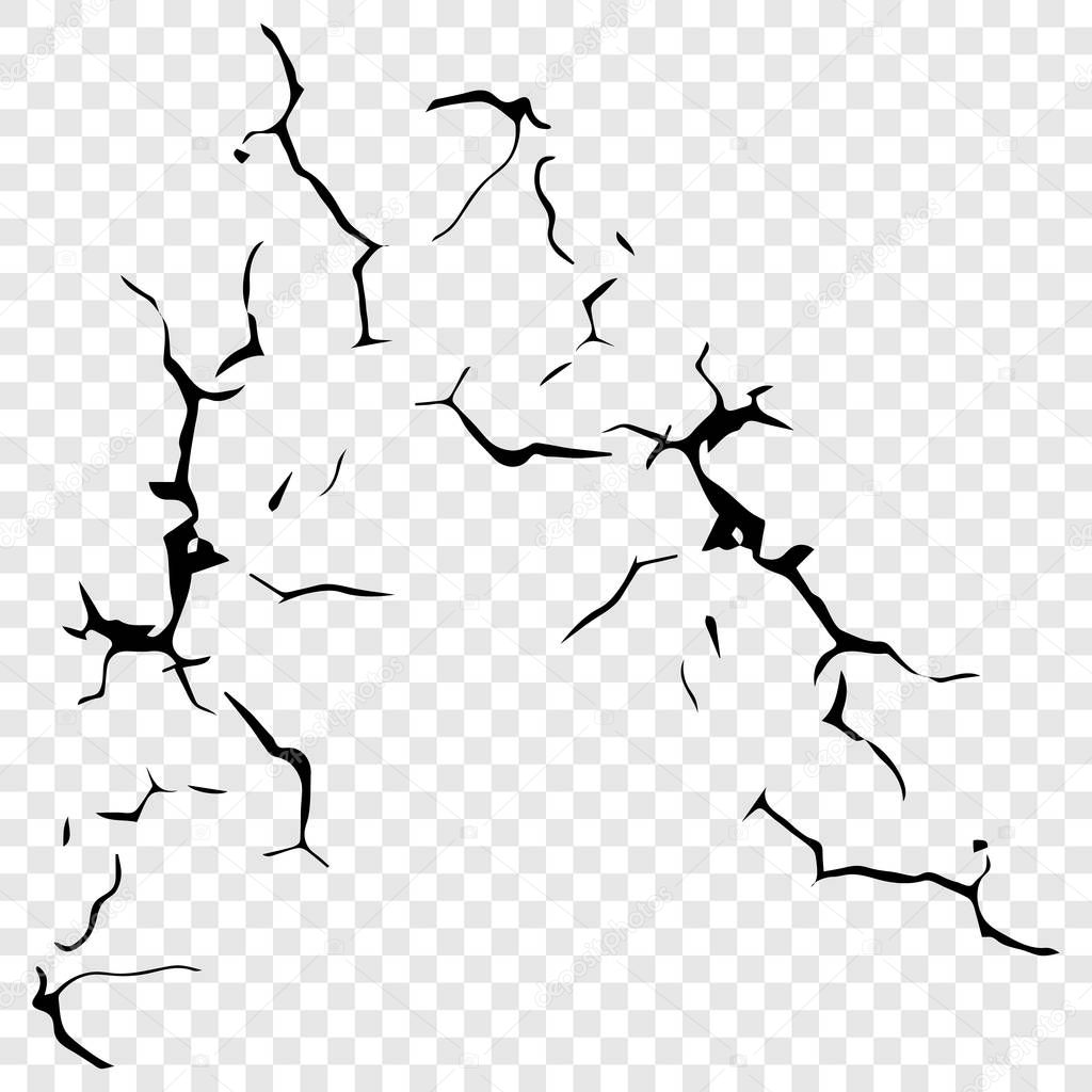 vector image of cracks on the ground or on the glass
