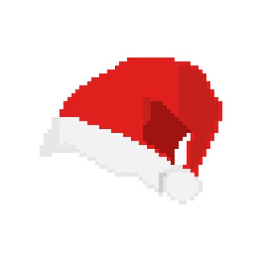vector image of christmas hat in pixel style clipart