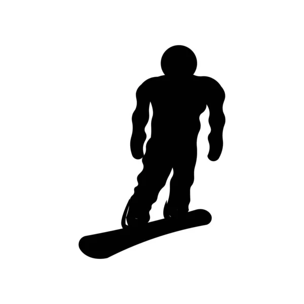 Иконка векторного сноубордиста на белом фоне — стоковый вектор