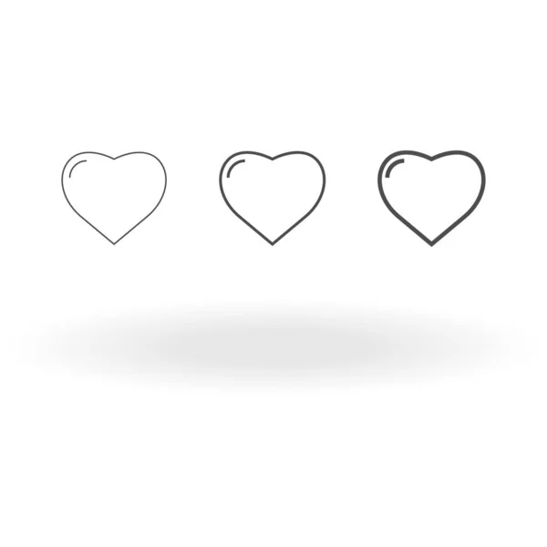 Ensemble de cœurs grunge sur fond blanc — Image vectorielle