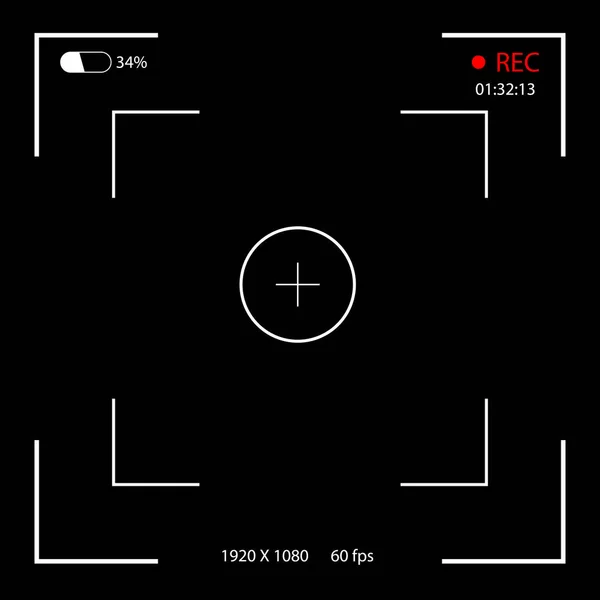 Vektorkeret videó fájl jellemzői a fekete háttér — Stock Vector